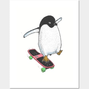 Penguin skater Posters and Art